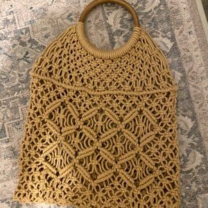 Tan Crocheted Bag